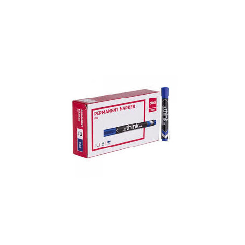 Deli Permanent Marker Bullet Point Blue Box 10