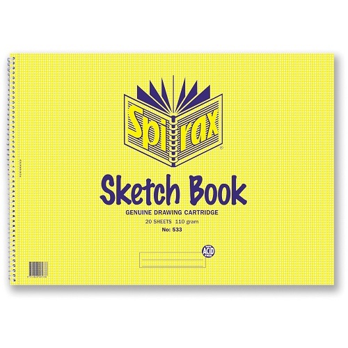 Spirax Sketch Book No 533 20 Leaf 279x420mm A3