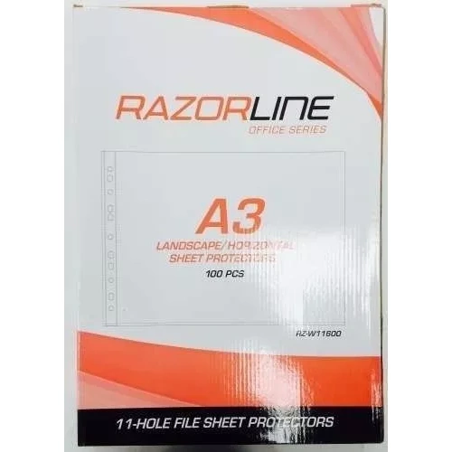 Sheet Protectors A3 Deli Landscape (Horizontal) Pack 100 (11600)