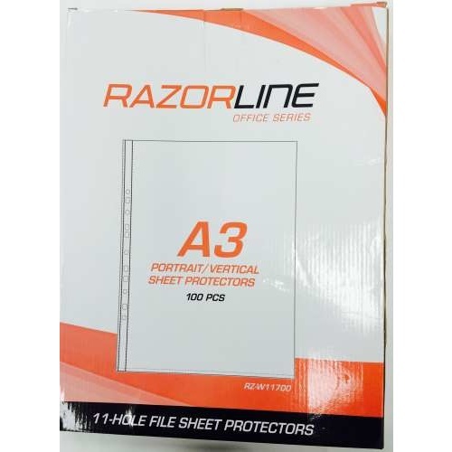 Deli A3 Sheet Protectors Portrait (Vertical) Pack 100 (11700)