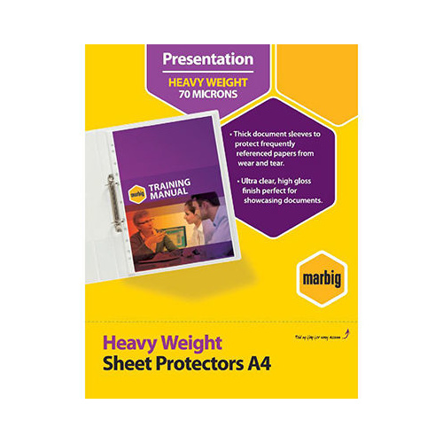 Marbig Heavy Duty Copysafe Sheet Protectors A4 Box 100
