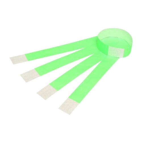 REXEL® ID Serial Number Wrist Bands  FLUORO GREEN 100PK (9861104)