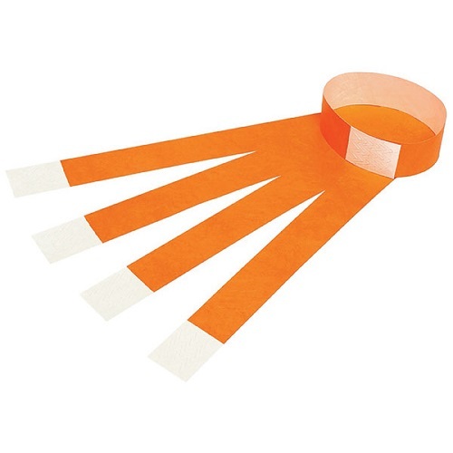 REXEL® ID Serial Number Wrist Bands  FLUORO ORANGE 100PK (9861106)