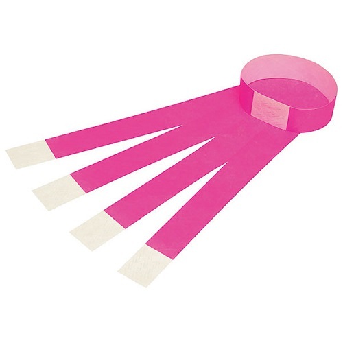 REXEL® ID Serial Number Wrist Bands  FLUORO PINK 100PK (9861109)