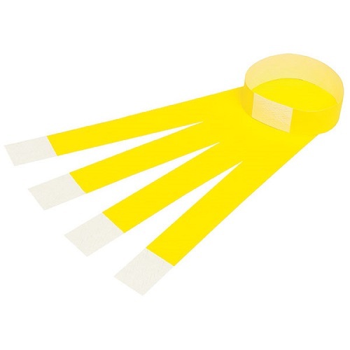 REXEL® ID Serial Number Wrist Bands  FLUORO YELLOW 100PK (9861105)