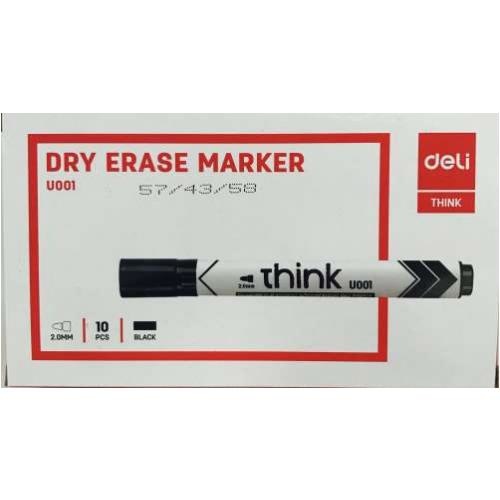 Deli Whiteboard (Dry Eraser) Marker Black Pack 12 (U00120)