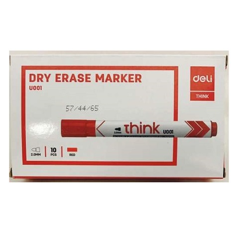 Deli Whiteboard Marker Red Pack 12 (U10040)