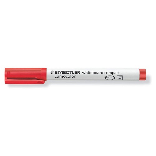 STAEDTLER 341 Lumocolor COMPACT Whiteboard Bullet Tip Markers RED Box 10