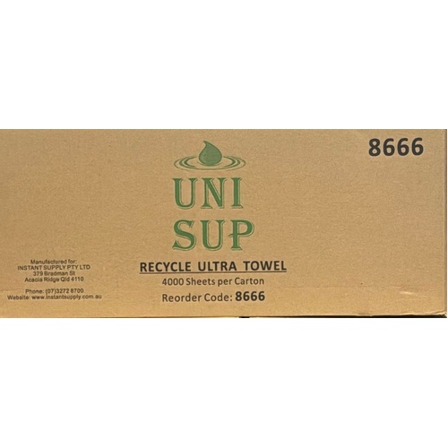 Ultra Recycle Towel 23 x 24cm Ctn (Pk 200 x 20) (8666)