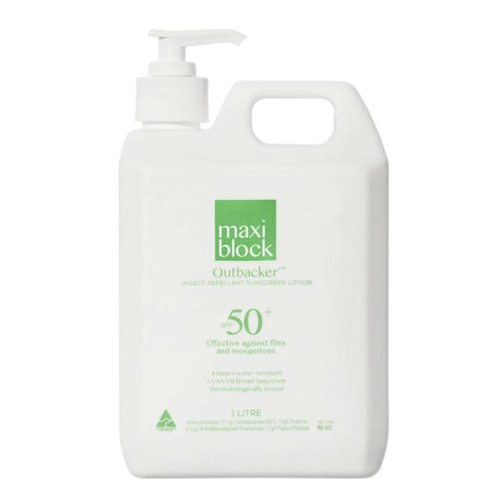 Maxiblock Outbacker SPF50+ Sunscreen with Insect Repellent 1L (MB602)