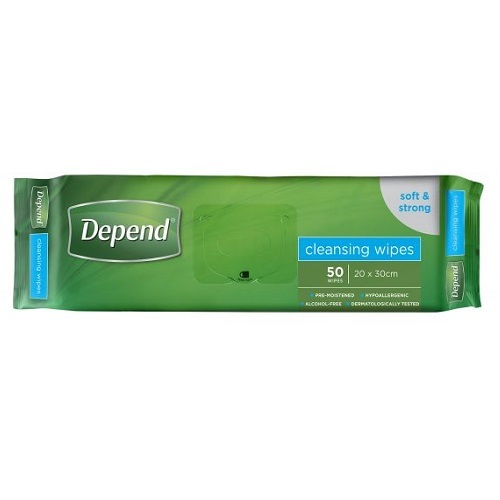 Depend Cleansing Wipes 20 x 30 cm Pack 50