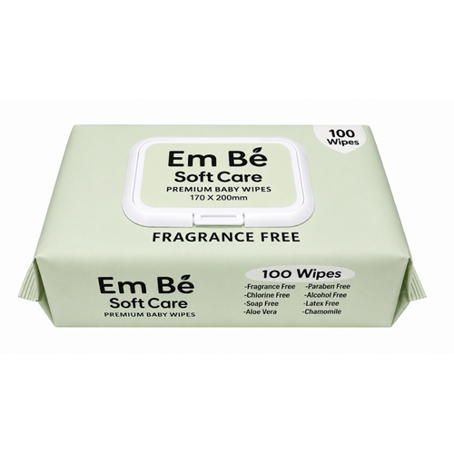 Embe Soft Care Premium Baby Wipes 17cm x 20cm (100 x 12)
