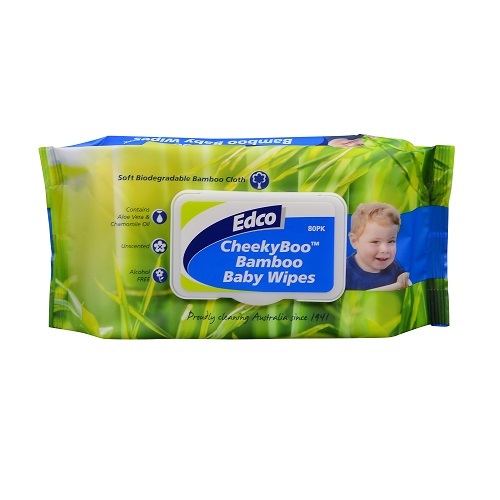 EDCO CHEEKYBOO BAMBOO BABY WIPES CTN (80PK x 10)