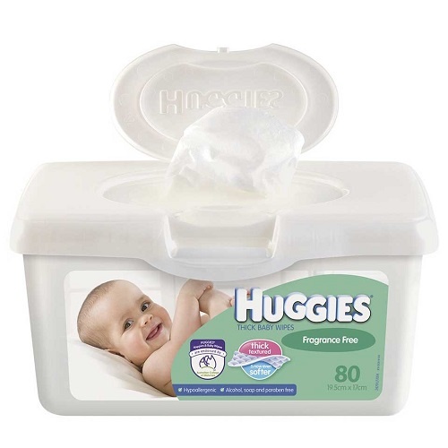 Huggies Baby Wipes Unscented 80 Tub
