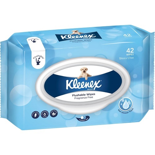Kleenex Flushable Wipes Unscented Pack 42